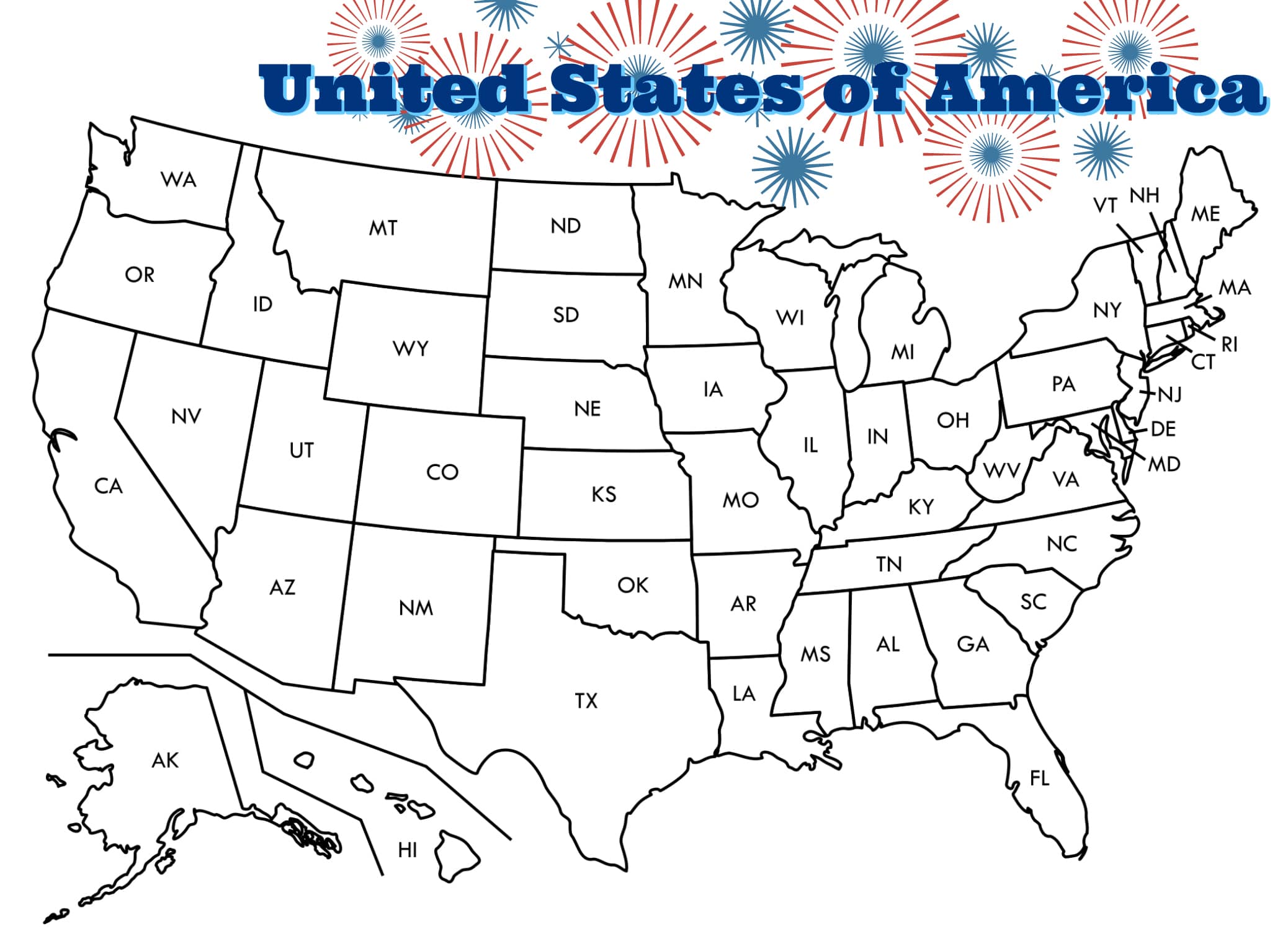 united states map coloring pages - photo #29
