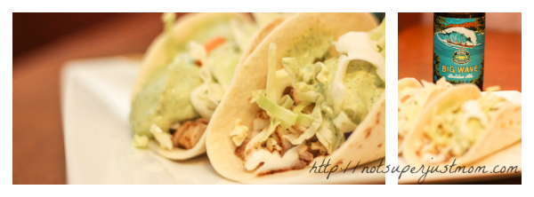 Grilled Fish Tacos with Avocado-Cilantro Dressing, Not Super Just Mom