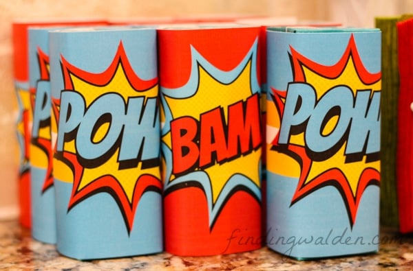 Super Hero Juice Box Labels