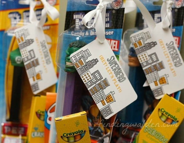 Superhero gift tags